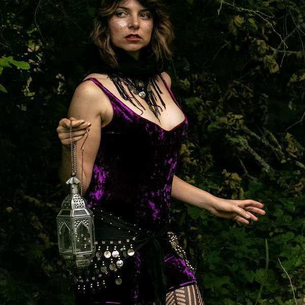 Dark Purple Velvet Bodysuit